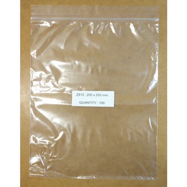 Resealable Clear Bag 205X255mm, PKT 100