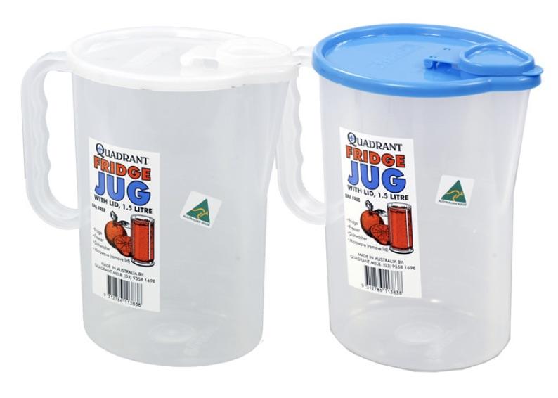 PLASTIC JUG 1.5L CLEAR WITH LID EACH CATERING