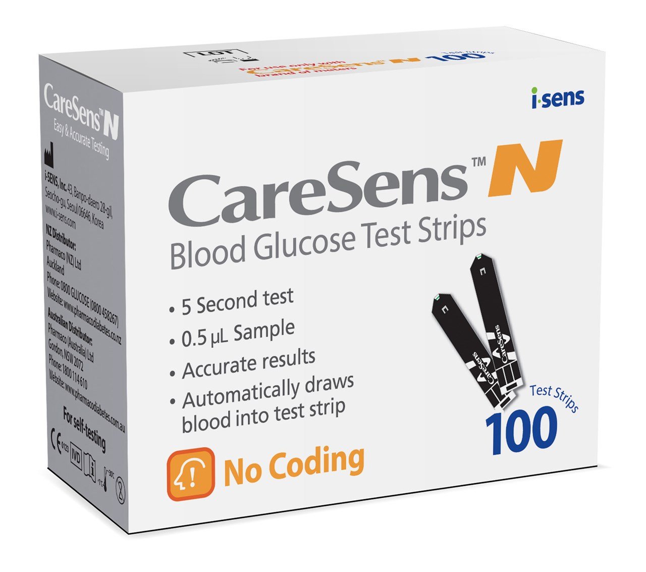 Caresens N Glucose Indicator Strips 100'S