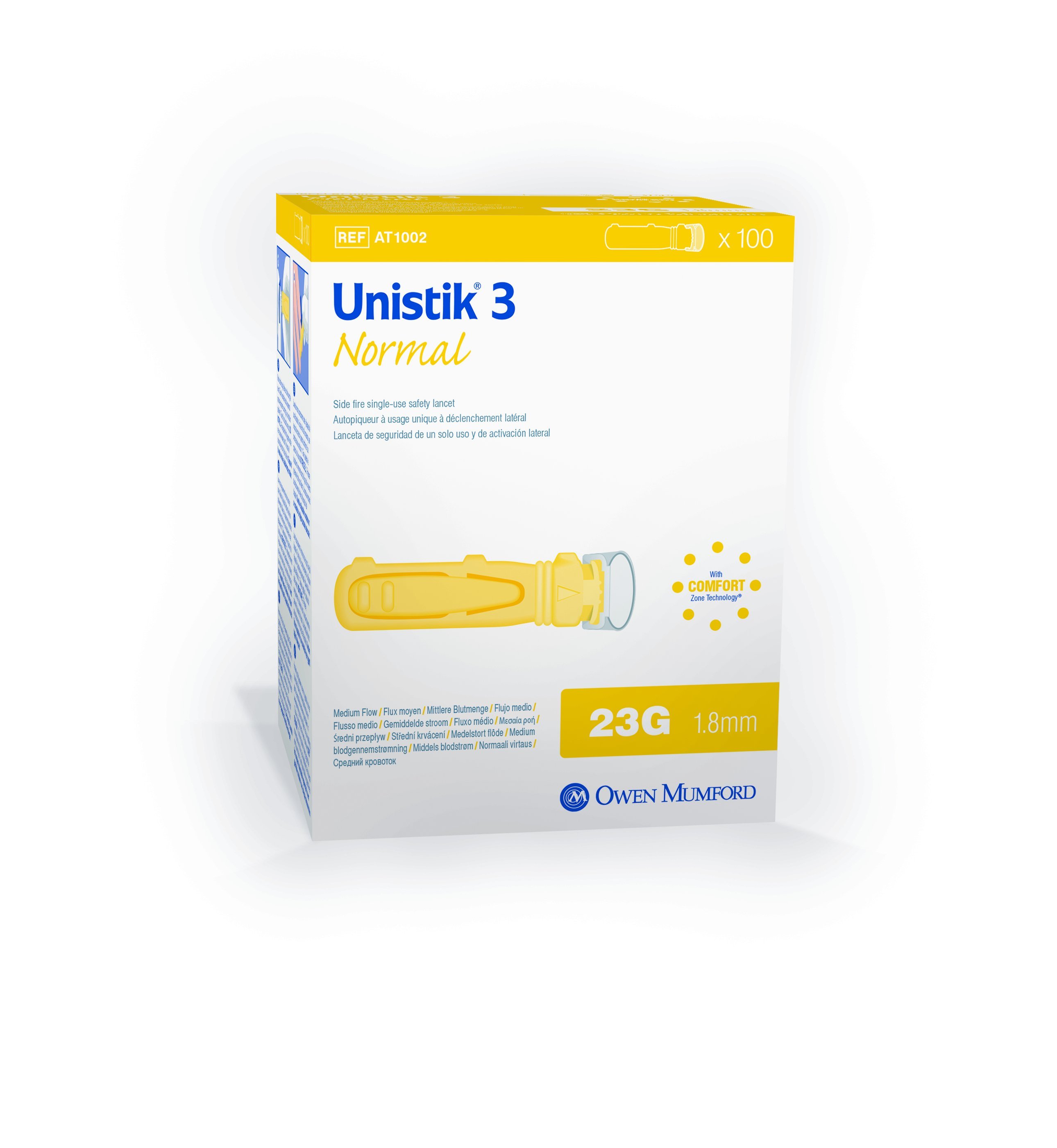 Unistik 3 Normal Safety Lancets BOX 100
