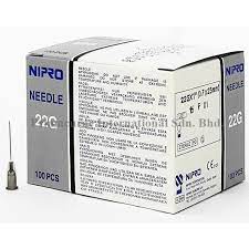 NIPRO NEEDLE 22G (0.7mm) x 1 (25mm) BOX 100