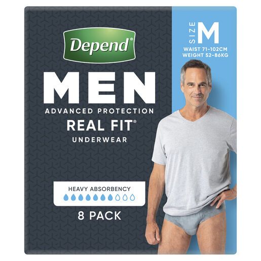 Depend Real Fit Underwear Men Medium 19605 PKT 8 - Superior Health Care