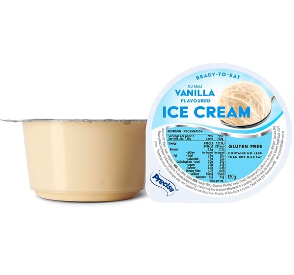 Precise No Melt Vanilla Ice Cream 120g BOX 24