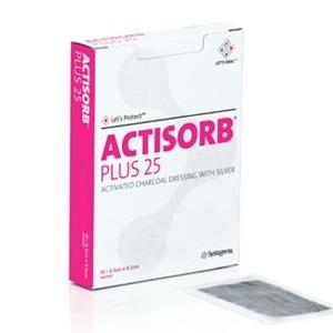 ACTISORB PLUS 25 CHARCOAL/SILVER 10.5CMx10.5CM EACH