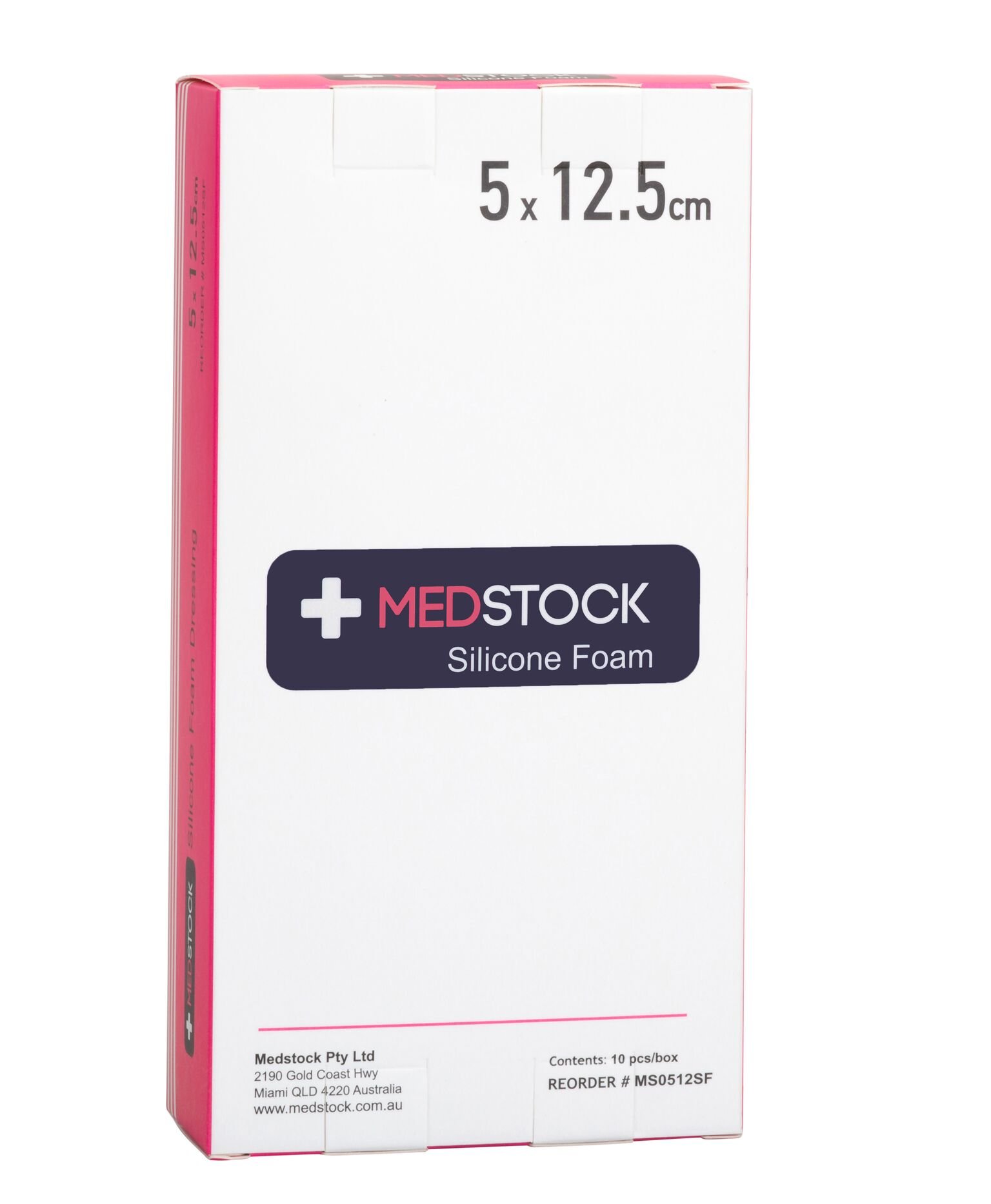 Medstock Silicone Foam Border Light 5cmx12.5cm BOX 10