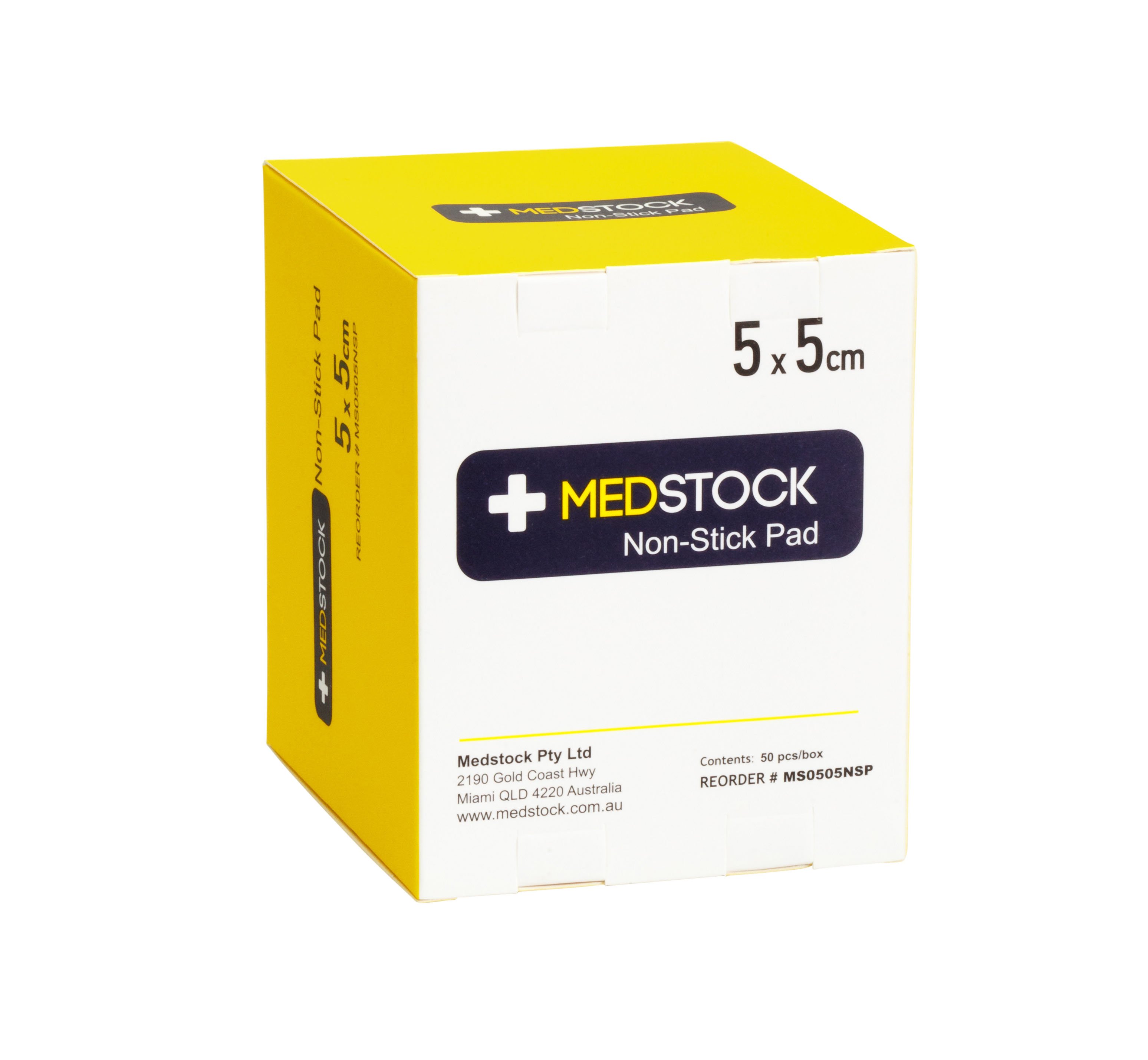 Medstock Non-Stick Pad 5cm X 5cm BOX 50