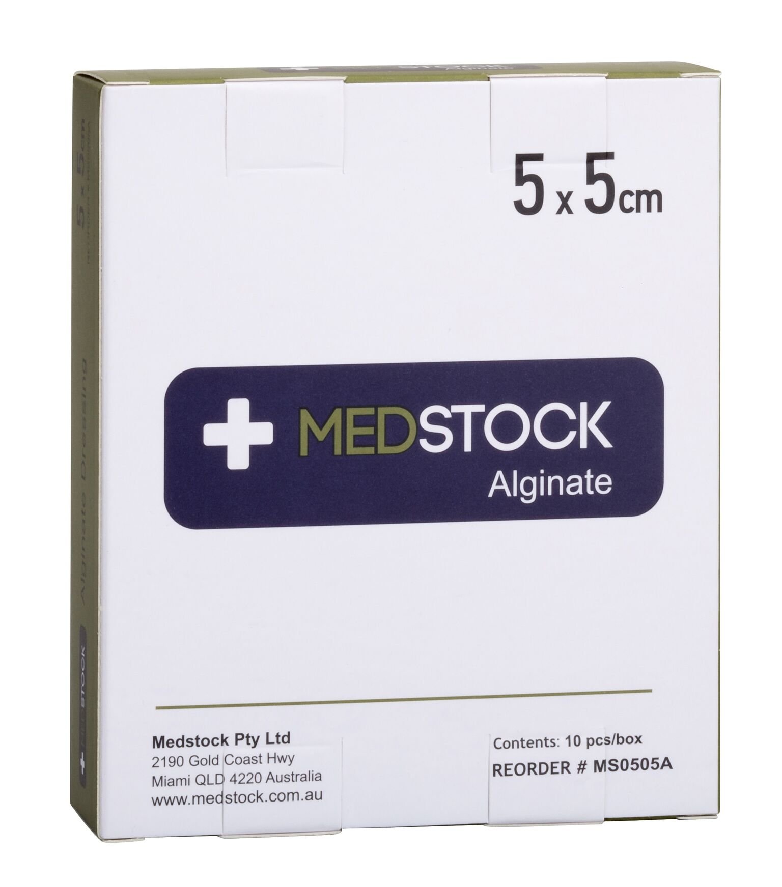 Medstock Alginate Dressing 5cmx5cm BOX 10