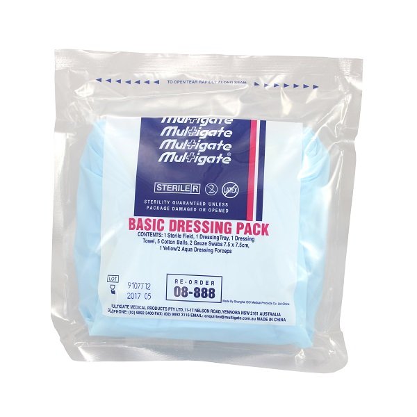 MULTIGATE BASIC DRESSING PACK WITH GAUZE SWABS AND COTTON BALLS-TEAR PACK EACH
