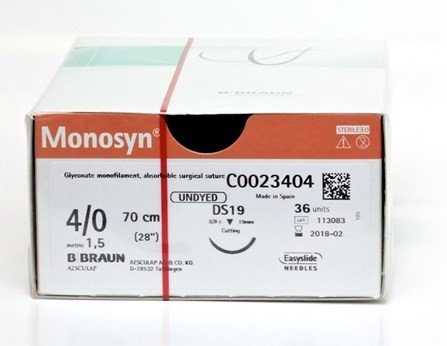 MONOSYN QUICK UNDYED 4/0 DS19 70CM, BOX 36