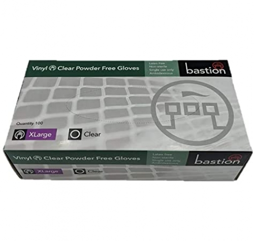BASTION GLOVES VINYL PF X-LARGE CLEAR BOX 100