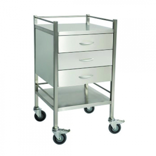 DRESSING TROLLEY STAINLESS STEEL 3 DRAW EACH