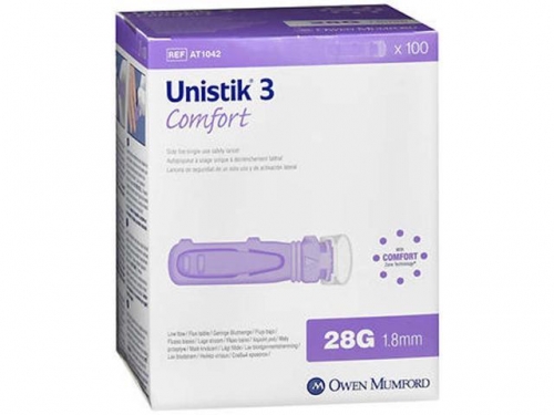 Unistik 3 Comfort Safety Lancets BOX 100