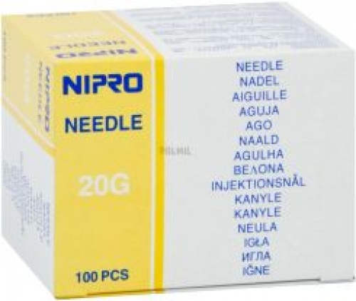 NIPRO NEEDLE 20G (0.9mm) x 1 (25 mm) BOX 100