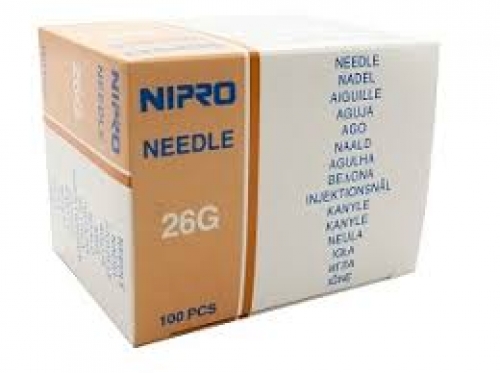 Nipro Needle 26g (0.45 Mm) X ½" (13 Mm) BOX 100