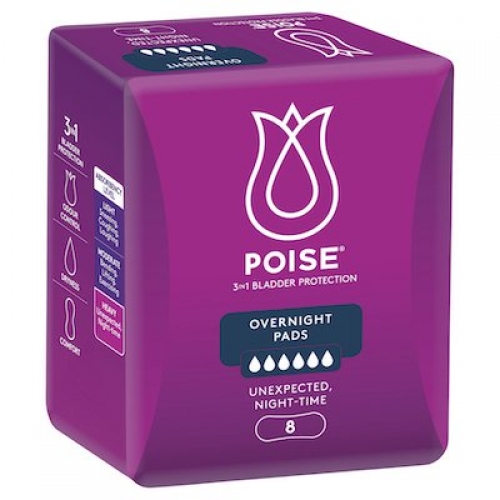 Poise Overnight Pads 91871 PKT 8