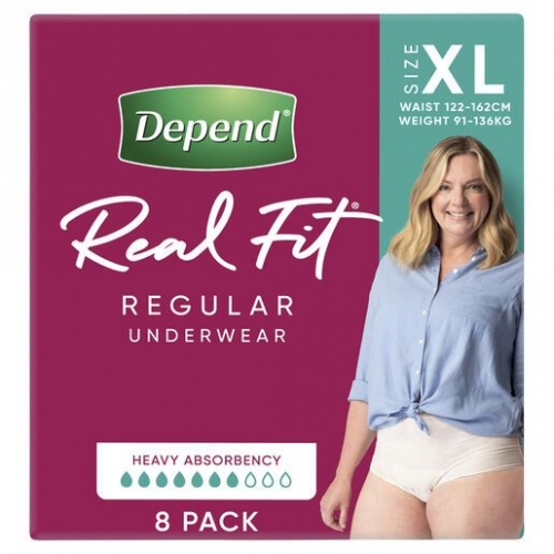 Depend Real Fit Underwear Women Xl 19604 PKT 8