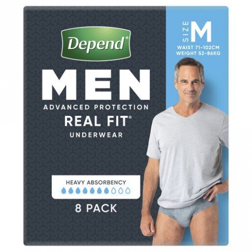 Depend Real Fit Underwear Men Medium 19605 PKT 8