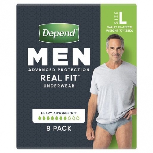 Depend Real Fit Underwear Men Large 19606 PKT 8