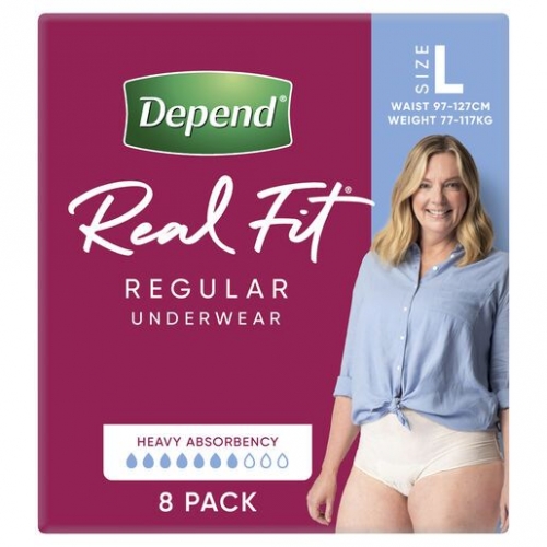 Depend Real Fit Underwear Women Large 19636 PKT 8