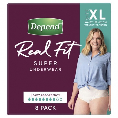 Depend Real Fit Underwear Women Super X-Large 19647 PKT 8