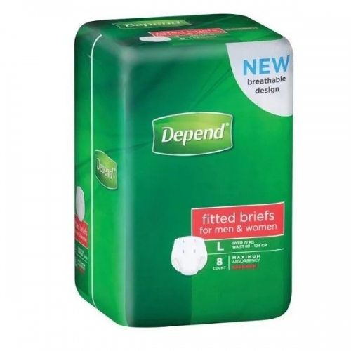 Depend Brief Normal Large 19744 PKT 8
