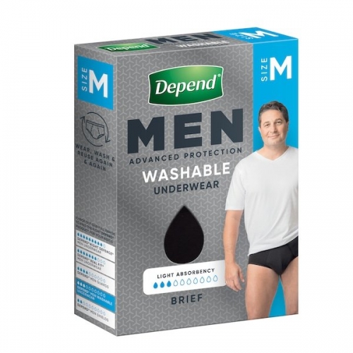 Depend Washable Brief Reusable Men Medium Each