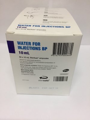 WATER FOR INJECTION 10ML BOX 50
