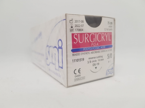 Suture Surgicryl Pga 5/0 19mm 75cm Violet BOX 12