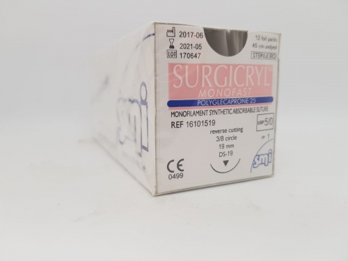 Suture Surgicryl Monofast Undyed 5/0 Ds19 75cm BOX 12