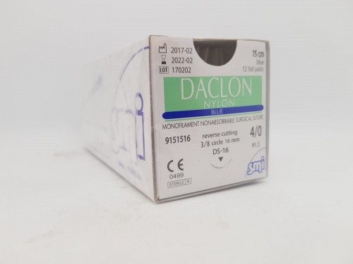 Suture Daclon 4/0 Circ Ds16 75cm Blue BOX 12
