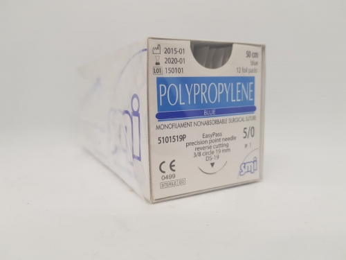Suture Polypro 5/0 Circ Ds19 50cm Blue BOX 12