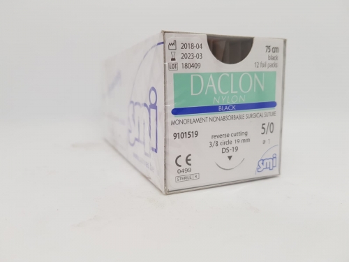 Suture Daclon 5/0 Circ Ds19 75cm Black BOX 12
