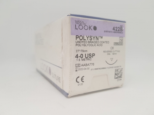 Suture Polysyn 4/0 Usp Ds19 70cm 422B BOX 12