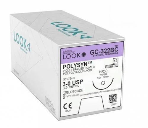 Suture Polysyn 3/0 Usp Ds19 70cm 423B, BOX 12
