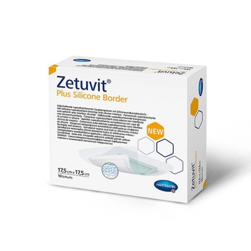 Zetuvit Plus Silicone Border 17.5cm x 17.5cm Box 10