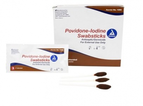 Povidone-Iodine Swabsticks (3'S) PKT 50
