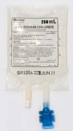 SODIUM CHLORIDE FOR IV THERAPY 0.9% 250ML EACH